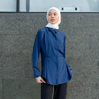 KEMEJA SEAMLESS AERA POLOS STRECH PREMIUM OFFICE B680 Baju Panjang Tangan Wanita 1