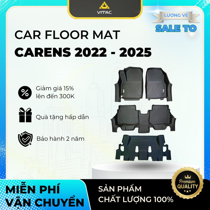 Freeship_Thảm lót sàn ô tô 5D KIA CARENS 2022-2025 đúc nguyên khối TPV (4 tấm/Bộ)