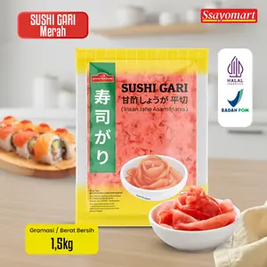 DAIKICHI Sushi Gari Merah / Acar Jahe Merah / Red Ginger Pickle - 1.5kg HALAL