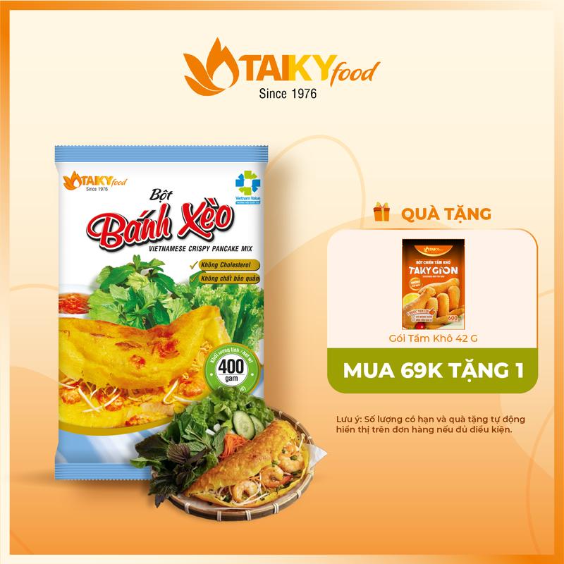 Bột bánh xèo xanh Tài Ký có sẵn gói bột nghệ 400g – Hàng chính hãng