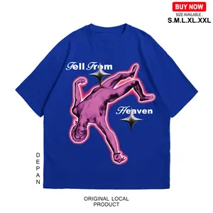 Boxy Oversize T-Shirt Blue Electric Genesis - Fallen Angel - Tersedia 4 Warna Berbeda - J50