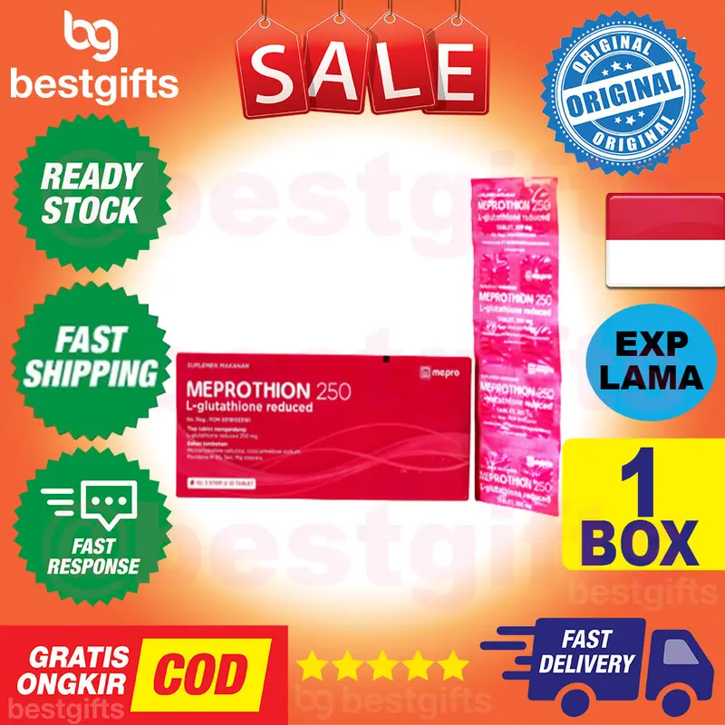 MEPROTHION L GLUTATHIONE REDUCE 250 MG SUPLEMEN UNTUK MENCERAHKAN DAN MEMELIHARA KESEHATAN KULIT 1 BOX ISI 3 STRIP 2