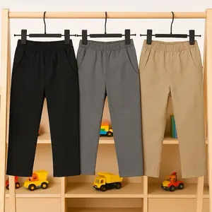 Celana Chino Panjang Anak Twill Stretch Premium Usia 1-12 Tahun Slim Fit Melar Lembut Adem Anti Gerah Fashion Hitam Abu-abu Beige Mocca Bunda Kids Perempuan Katun Bayi