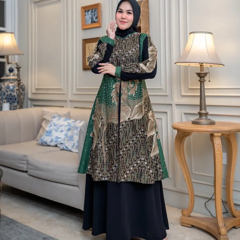 Gamis Batik Kekinian Cantik Gamis Batik Wanita Busui Terbaru Gamis Gamis Pesta 4