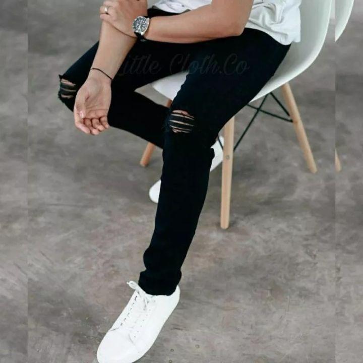 Product Introduction of Celana Jeans sobek lutut robek ripped Hitam destroy premium 21