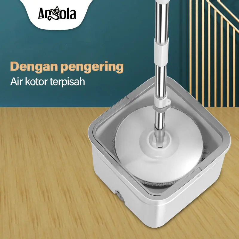 Angola Shop Spin Mop D03 Alat Pel Lantai Kain Pel Alat Pembersih Praktis Pel-pelan Otomatis pel lantai pel  lantai 2
