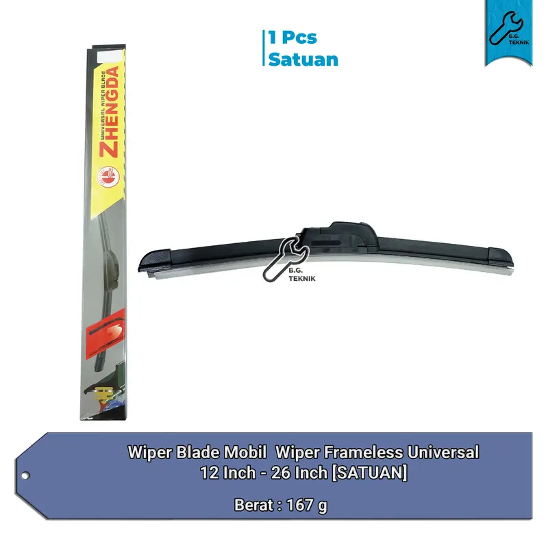 [Satuan] Wiper Blade Mobil Wiper Frameless Universal 12 Inch - 26 Inch 0