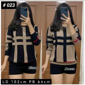 blouse rajut import motif terbaru/atasan rajut import motif terlaris Baju Wanita Knitwear Panjang Nyaman Lembut