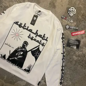 Long sleeve PSHT arabic putih kaos psht lengan panjang (KHUSUS WARGA PSHT) Pria Baju