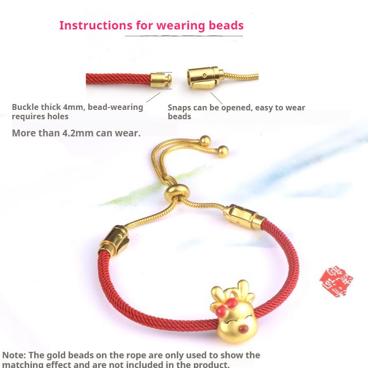 Product Introduction of Two-tailed extended chain Milan Line adjustable hand string new year red string bracelet 2