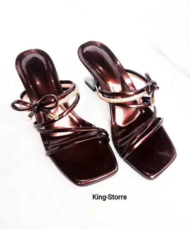 heels tali heels mewah elegan Sandal hell Wanita lamisha coklat mahugony terlaris/Sandal trandi masa kini/Sandal terpopuler Cewek Sendal 2