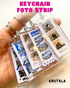 Keychain Akrilik Foto Strip Custom | Gantungan Kunci Foto Aesthetic untuk kado hadiah buat pacar