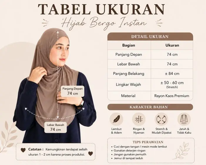 Hijab Bergo Instan Rayon Kaos Adem Lmbut Nyaman Dipakai Daily untuk ...