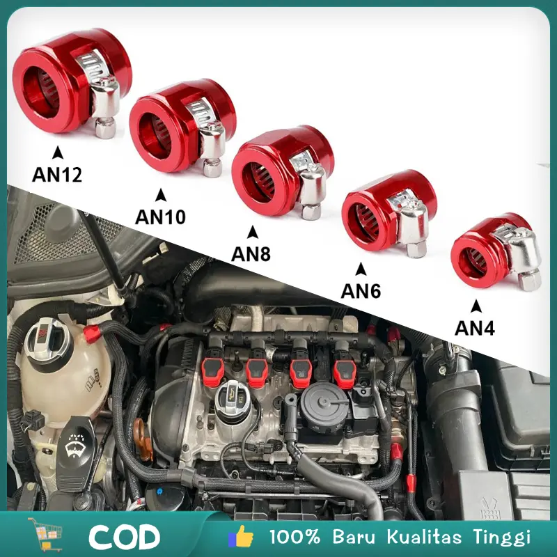 Klam Selang Bensin Clem Selang Bensin Aluminium  Hose Clamp Untuk Mobil An4 / An6 / An8 / An10 / An12