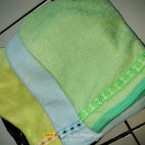 3pc Waslap Bayi Kotak dan Jari Waslap Handuk Bayi Halus Polos Random Warna