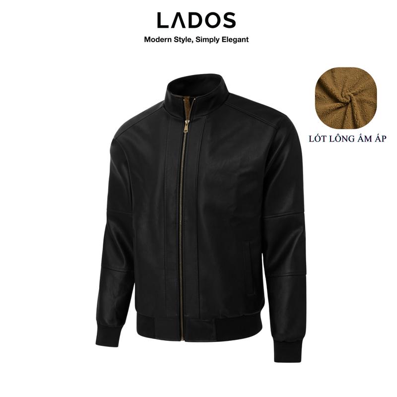  Áo khoác da nam lót lông dày dặn ấm áp LD-3105 da PU cao cấp có túi trong Thu Đông 