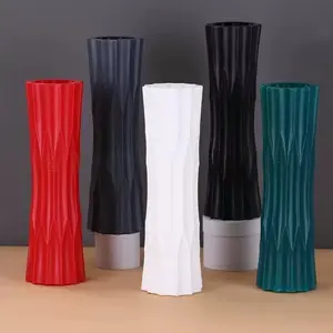 Vas / Pot Bunga Plastik Minimalis Modern, Pot Bunga Tinggi Ukuran 32cm X 10cm Vas Bunga / CZ-520-8