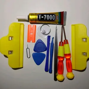 PAKET SET ALAT SERVIS HP HANDPHONE OBENG 10IN PENJEPIT LCD 2PCS LEM LCD 15ML T7000 B7000