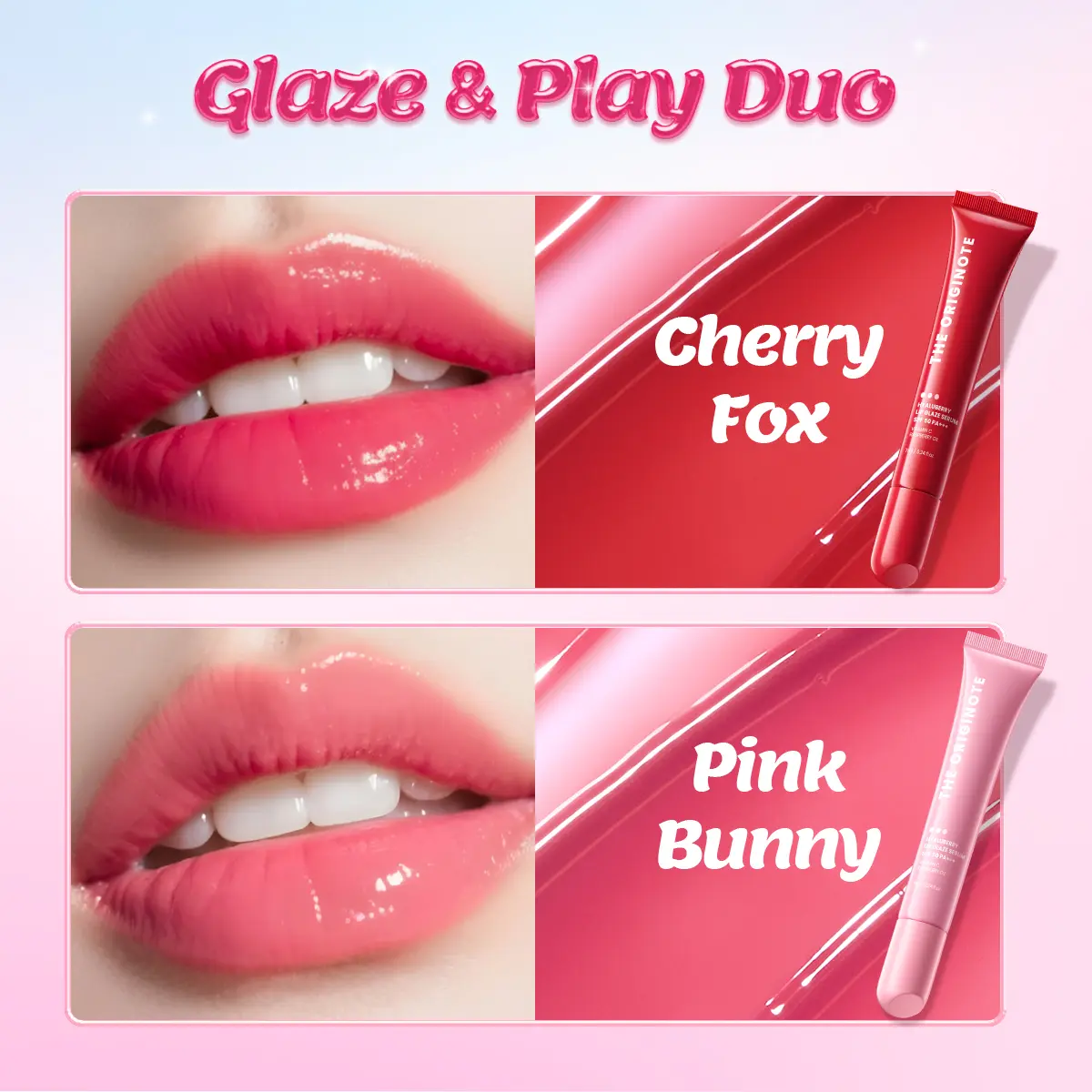 Cherry Fox + Pink Bunny