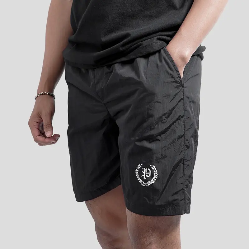 Prodigo * Boardshort Pria Bratan Motif 2 I Celana Pendek Pria I Celana Santai I Boardshort Crinckle I Short Pants Hitam 6