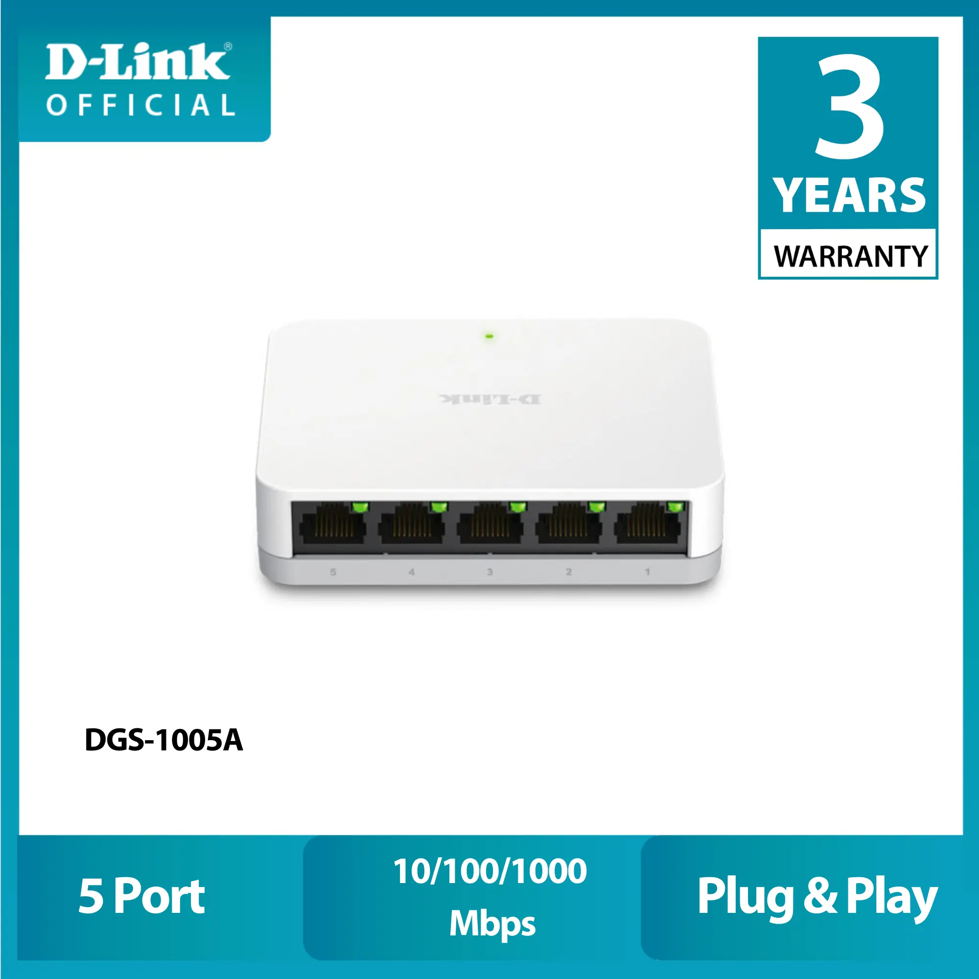 D-Link 5 Port Gigabit Desktop Switch | DGS-1005A