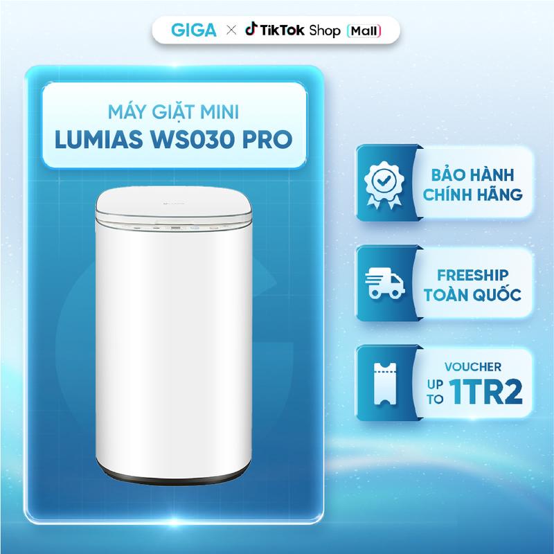 Máy giặt mini Lumias WS030 Pro - 10 chức năng giặt - Khóa trẻ em