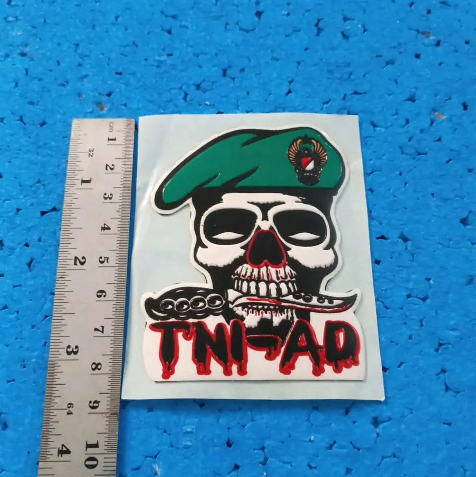 Stiker embos Tni ad tengkorak untuk mobil/motor