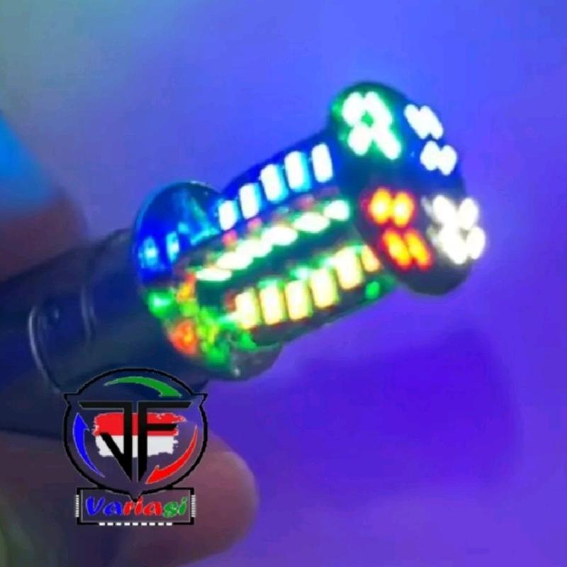 Paket Lampu Stop Rem RGBW 64 Mata Led  2 Mode Putar dan Kedip + Sen Jelly Kedip 4 Warna Led Depan Belakang Universal Wajib DC 12 Volt Car Kendaraan 3