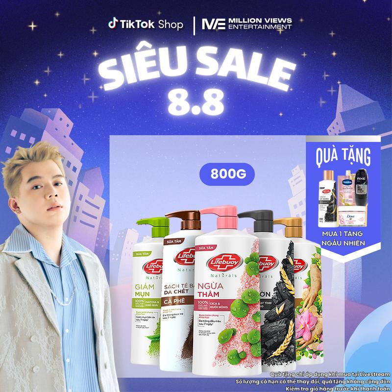 Sữa Tắm Lifebuoy Detox Chiết Xuất Matcha & Khổ Qua Hỗ Trợ Da Khỏi Vi Khuẩn Gây Mụn Chai 800g - Cho Nam & Nữ [6]