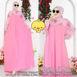 tasya dress premium set kerudung segiempat