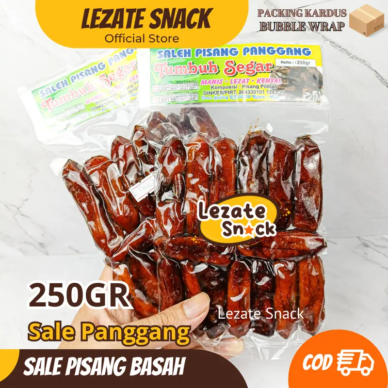 Sale Pisang Basah Manis 250gr Legit Murah /Sale Pisang Panggang Oven Manis Khas Lampung Tipis Keripik Pisang Jari 3