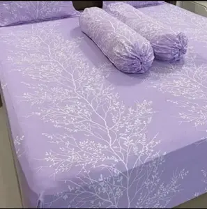 SPREI MOTIF JEJU PURPLE ready ukuran 90x200 sampai 200x200 tinggi 20cm Bantal Guling Karet Sarung Katun s prei kotak