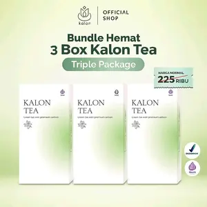 [3T] Triple Package 3 Box Kalon Teh Hijau Premium Saffron Greentea BPOM & Halal MUI Isi 60 Tea Bags