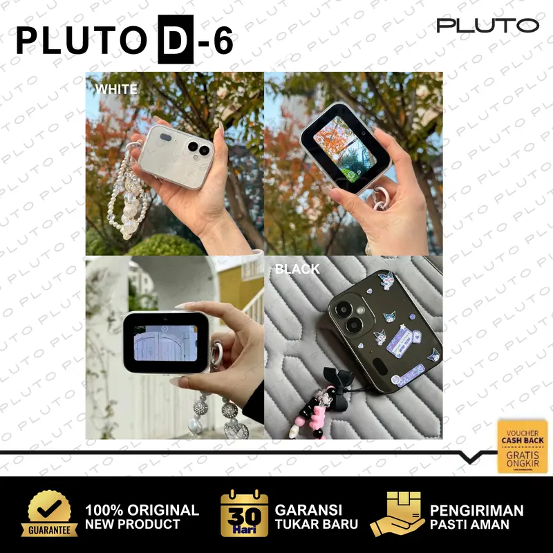 PLUTO D-6 Kamera Digital 64MP dengan Layar Sentuh 5-in-1 untuk Foto Video Musik Nonton Film Main Game 4