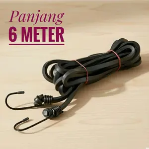 Tali Karet Dadu Panjang 6 Meter Super Panjang Tali Pengikat Barang Cocok Buat Motor Bagasi Elastis Kuat Awet Tali Karet Ban Serbaguna