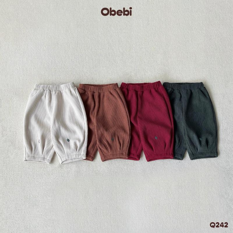 Q242 Quần Nhung Tăm Lót Lông Thêu Hình Phong Cách Hàn Cho Bé Trai Bé Gái Obebi từ 8-23kg