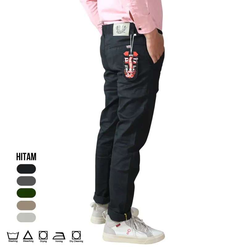 DMC-6001 celana Chino panjang pria celana Chino skinny pants celana pria celana panjang celana Chinos panjang pria celana Chino hitam celana Katun Muda Nyaman Pensil 6