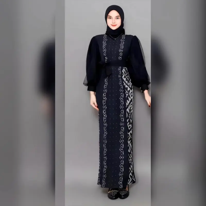BAJU TENUN COUPLE KONDANGAN KEMEJA DRESS PASANGAN KELUARGA NEW PADMA BLACK DRESS DAN KEMEJA Wanita Pasangan Hitam Panjang Sarimbit Atasan Setelan Katun Dewasa Baju Lebaran Polos Remaja Keluarga Gamis Pesta Batik 3