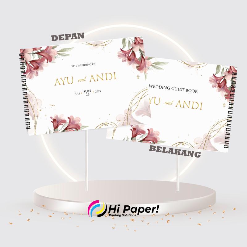 Buku tamu undangan CUSTOM Nama. Ukuran besar soft cover DESAIN KEKINIAN 4
