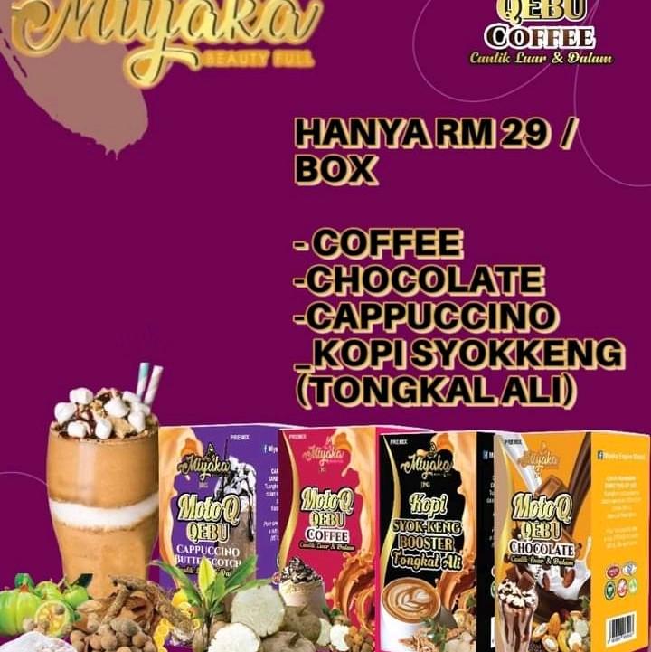 MINUMAN JAMU MOTOQGEBU MIYAKA PERISA KOPI, CAPPUCCINO, COKLAT & KOPI SYOKENG - 10 SACHET 1