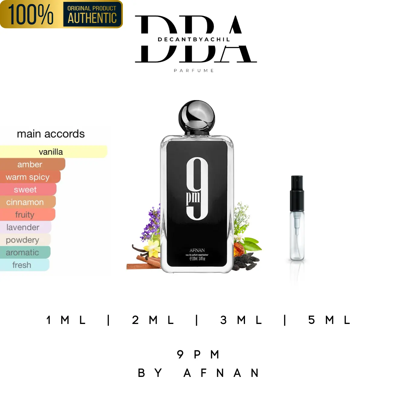 9PM Afnan Parfume  Original - Decant - Travel Size - Tester Parfum Pria