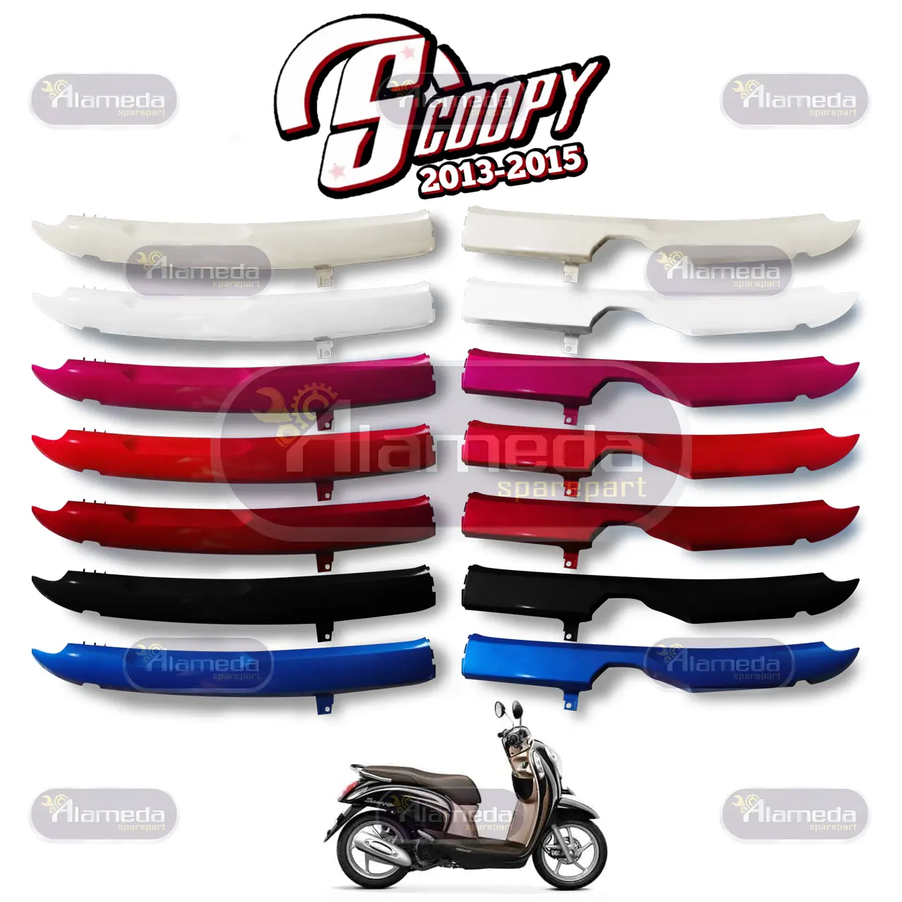 Cover Under Side Dek Bawah Samping Kanan Kiri Scoopy 2013-2016 Warna Lengkap