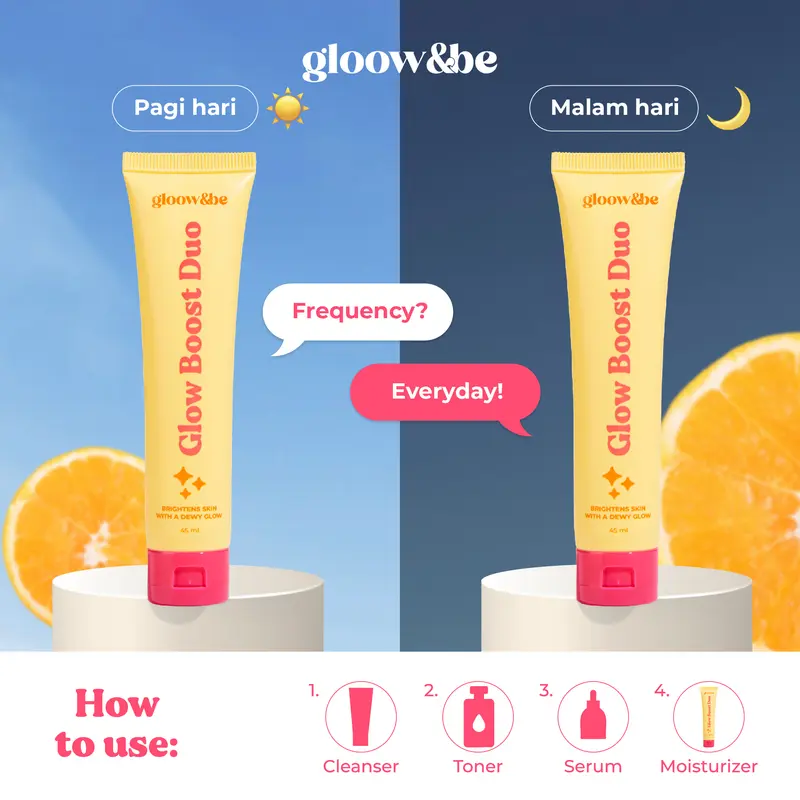 [PRE-ORDER]Gloow&be Glass Skin Sunscreen SPF40PA+++ & Glow Boost Duo Moisturizer 3