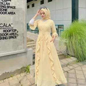 TIFANY Dress Ceruty Floral Babydoll By Haura – Gamis Wanita untuk Kondangan & Pesta