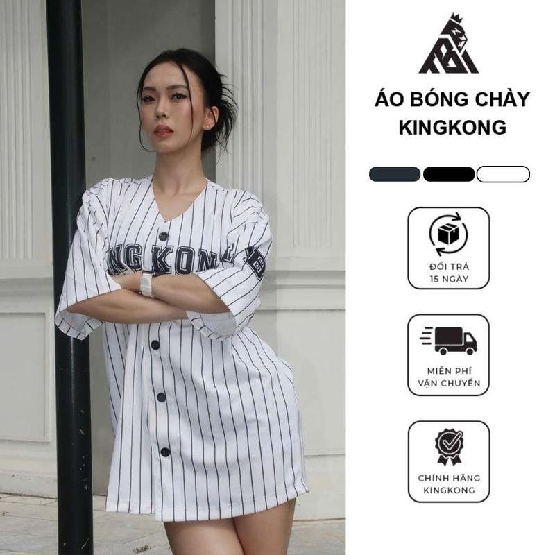 Áo Sơ Mi KingKong Bóng Chày Kẻ Sọc Số 79 Thể Thao - Local Brand TB KINGKONG SPORT WEAR