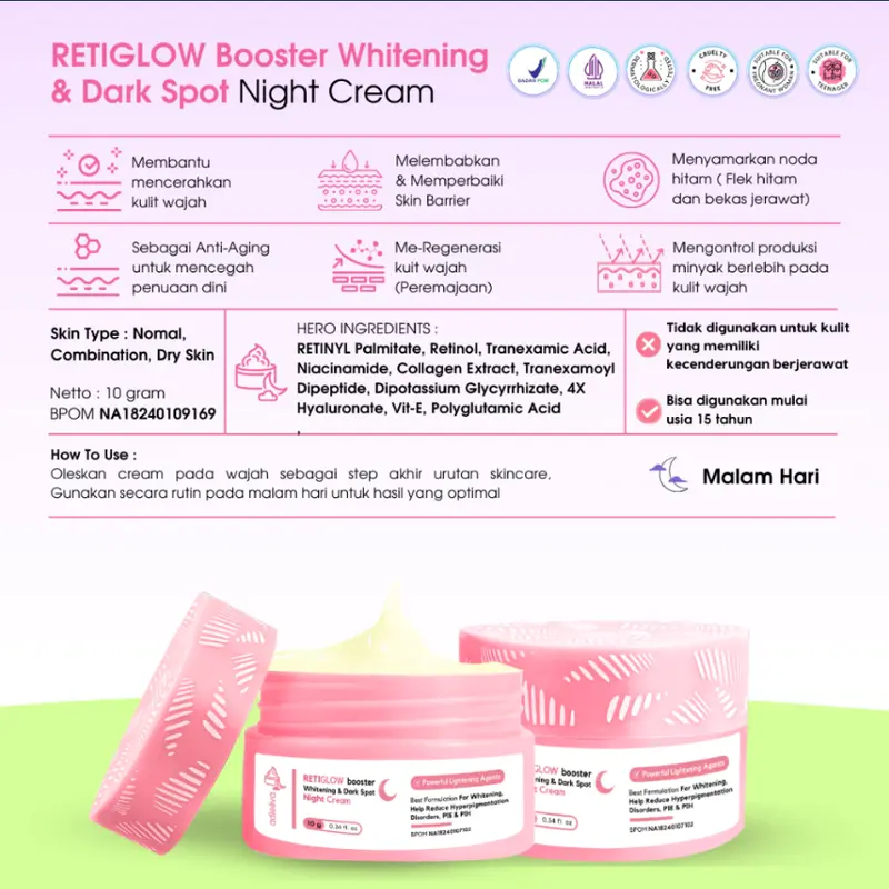 Adleeva Skincare Paket Complete Whitening 5 Pcs Mencerahkan Kulit Kusam dan Menyamarkan Noda Hitam 3