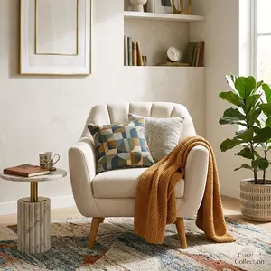 Sofa Satu Dudukan DARCIA Jati Belanda Busa Premium Ukuran P80cm x L80cm x T75cm Sofa Minimalis Santai untuk Ruang Tamu & Kantor