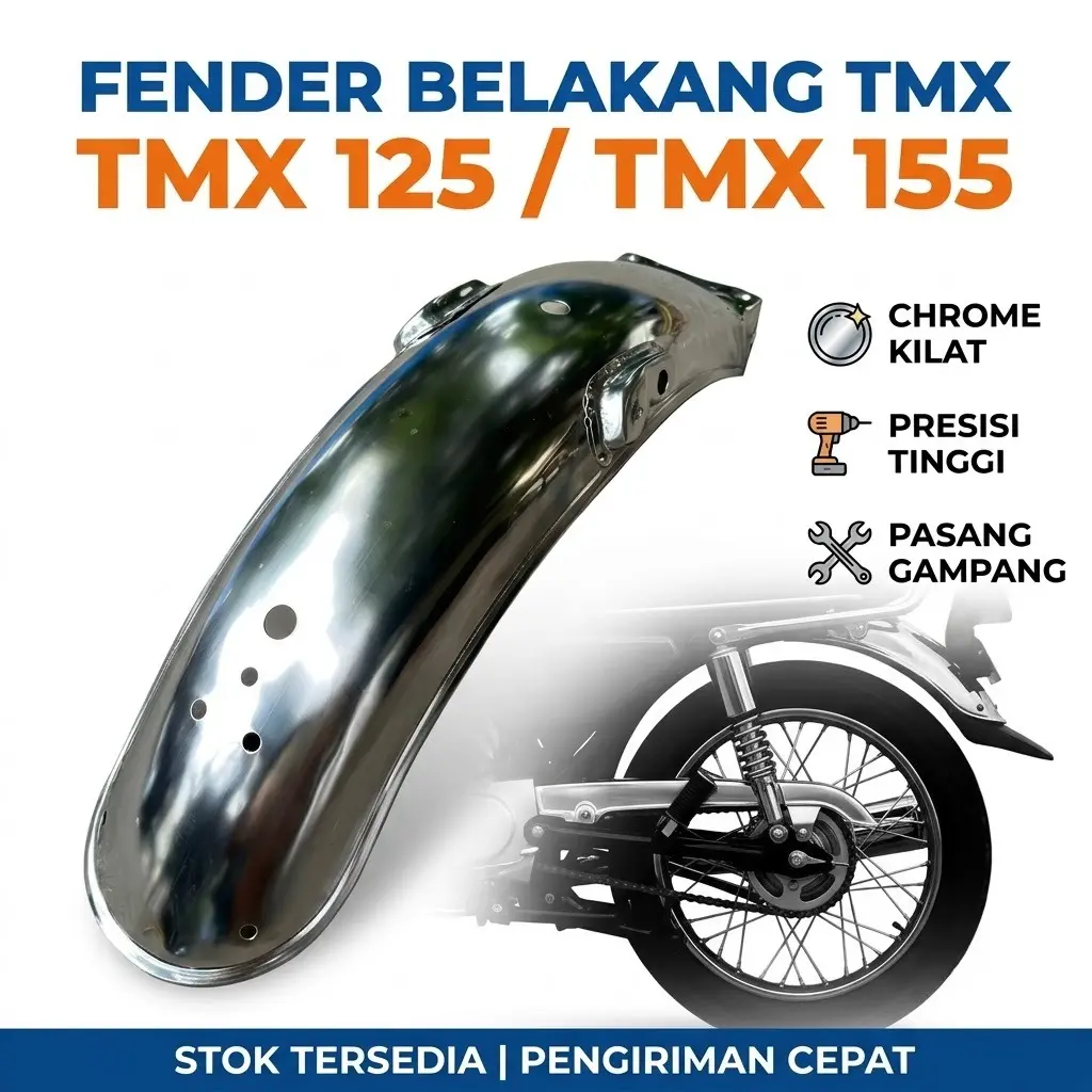 Fender Belakang Motor Honda TMX 125 155 Chrome Kilat Presisi Tinggi Pasang Gampang PNP Aksesoris Motor Suku Cadang Kualitas Super