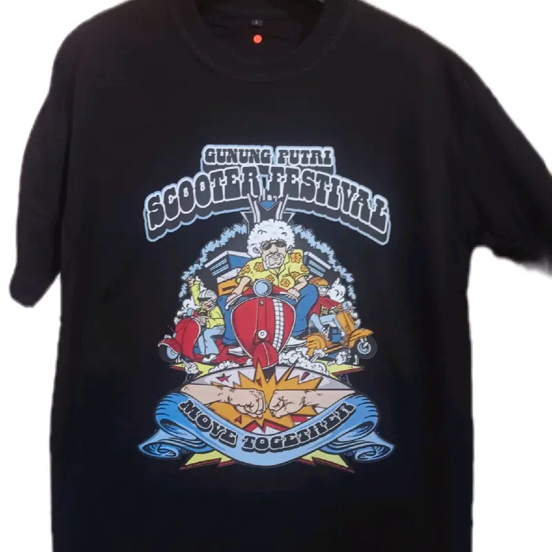 Kaos Event Gsf lengan pendek Pria Distro Baju Dewasa Unisex Hitam Combed Sablon 2