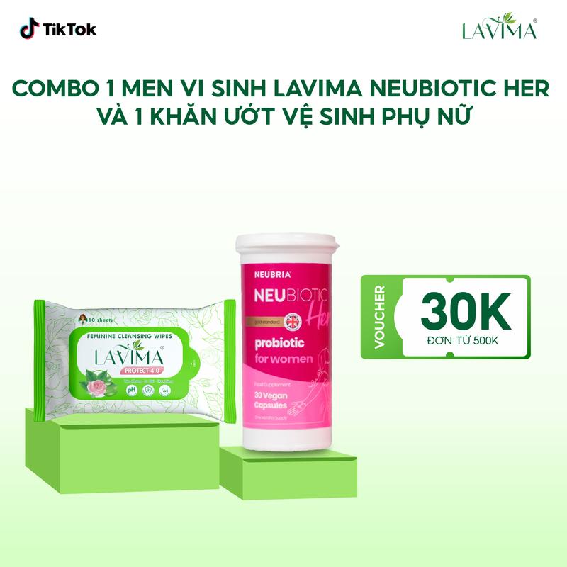 [TẶNG KHĂN ƯỚT LAVIMA] 1 Men Vi Sinh Phụ Khoa Lavima Neubiotic Her Hộp 30 Viên Thực Phẩm Hỗ Trợ Sức Khỏe Cho Phụ Nữ